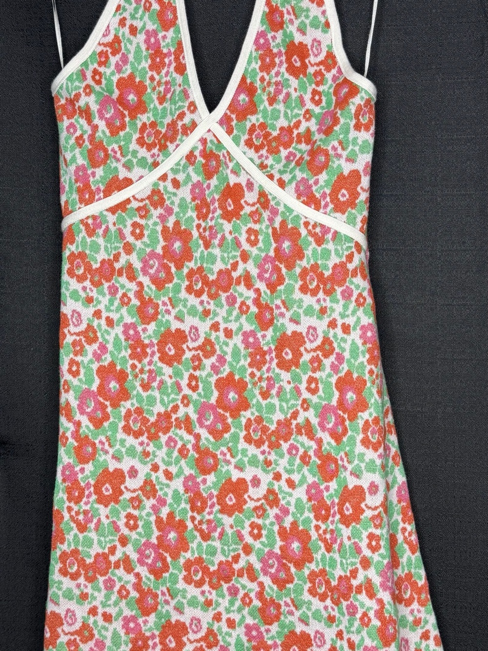 Floral Knit Zara Dress in Orange, Pink & Green